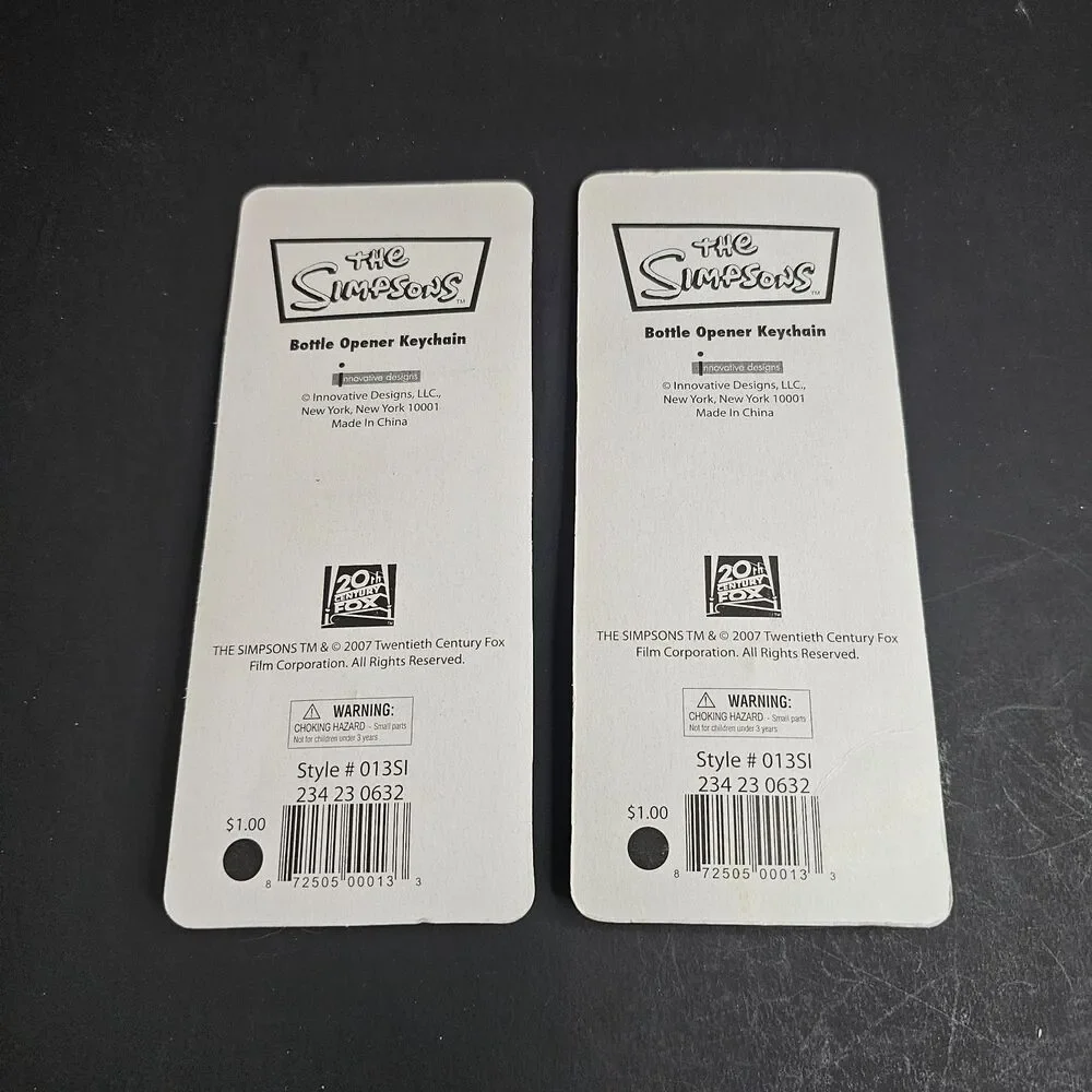 NIP Lot 2 Simpsons Bottle Openers Springfield Rocks OK! Homer Certimified 2007